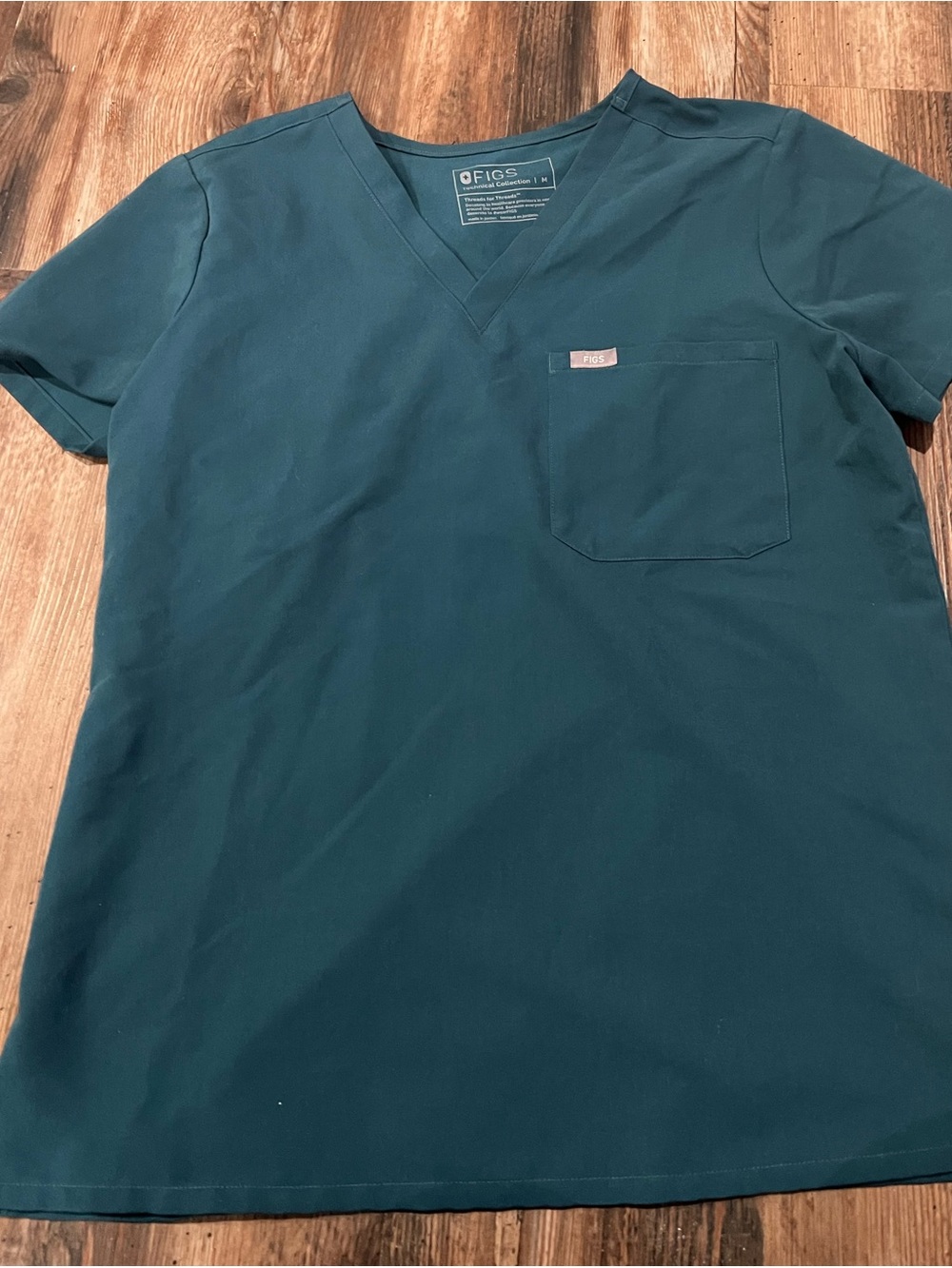 Figs Caribbean Blue V-Neck Scrub Top